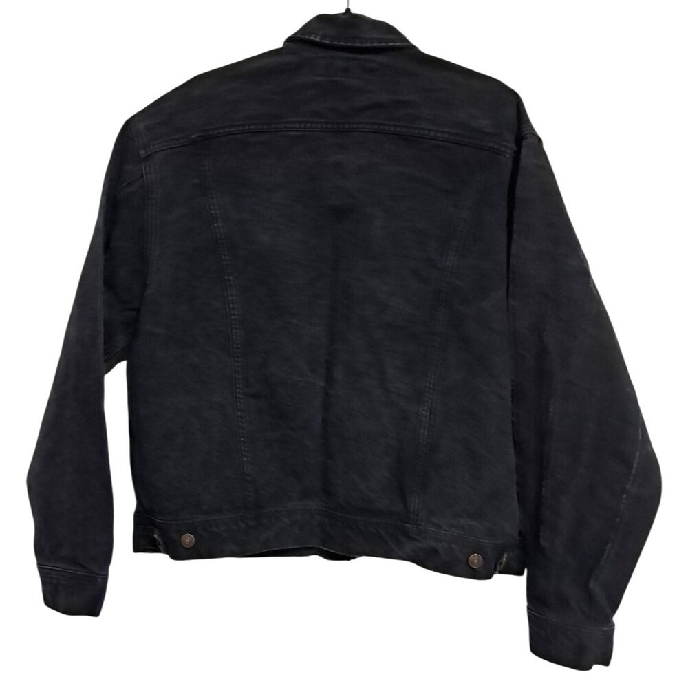 Lee Trucker Jacket Mens L Black Overdyed Denim Vintage 1990s Lee 7175SB - Picture 5 of 10